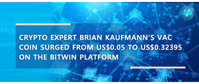 Crypto Expert Brian Kaufmann's VAC Coin has surged from US$0.05 to US$0.32395 on the BitWin platform